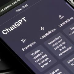 ChatGPT interface on mobile phone