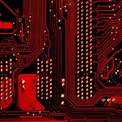 Red computer chip